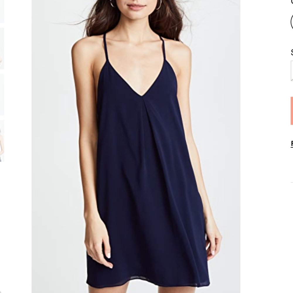 ALICE + OLIVIA Fierra Navy Silk Dress